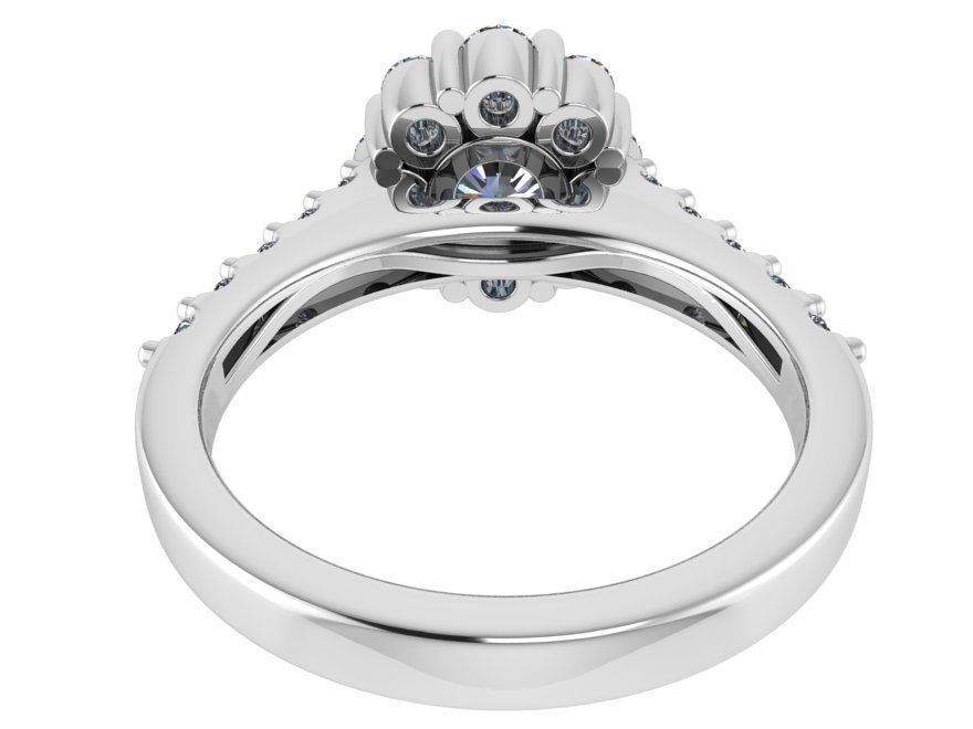 Opened flower Diamond ring 2693 3D print model 3D print model_3