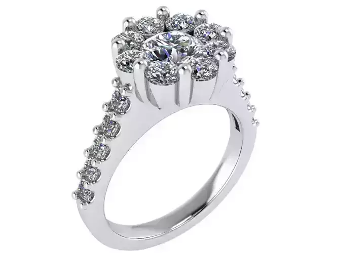 Opened flower Diamond ring 2693 3D print model