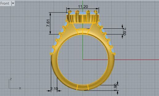 Opened flower Diamond ring 2693 3D print model 3D print model_5