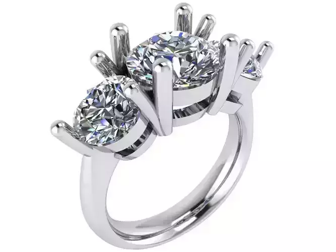 3-Stone Diamond ring 2694 3D print model