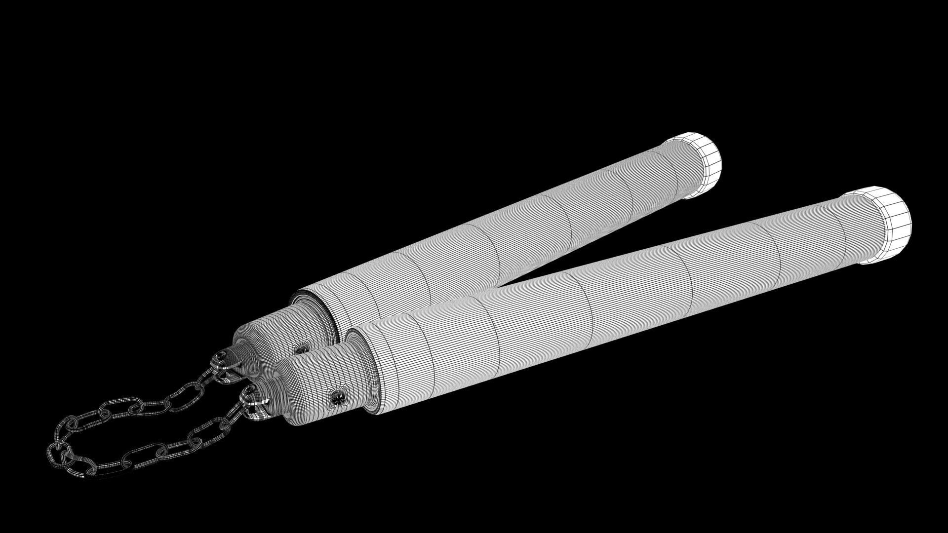 nunchucks pair of handcuffs 3D model_6