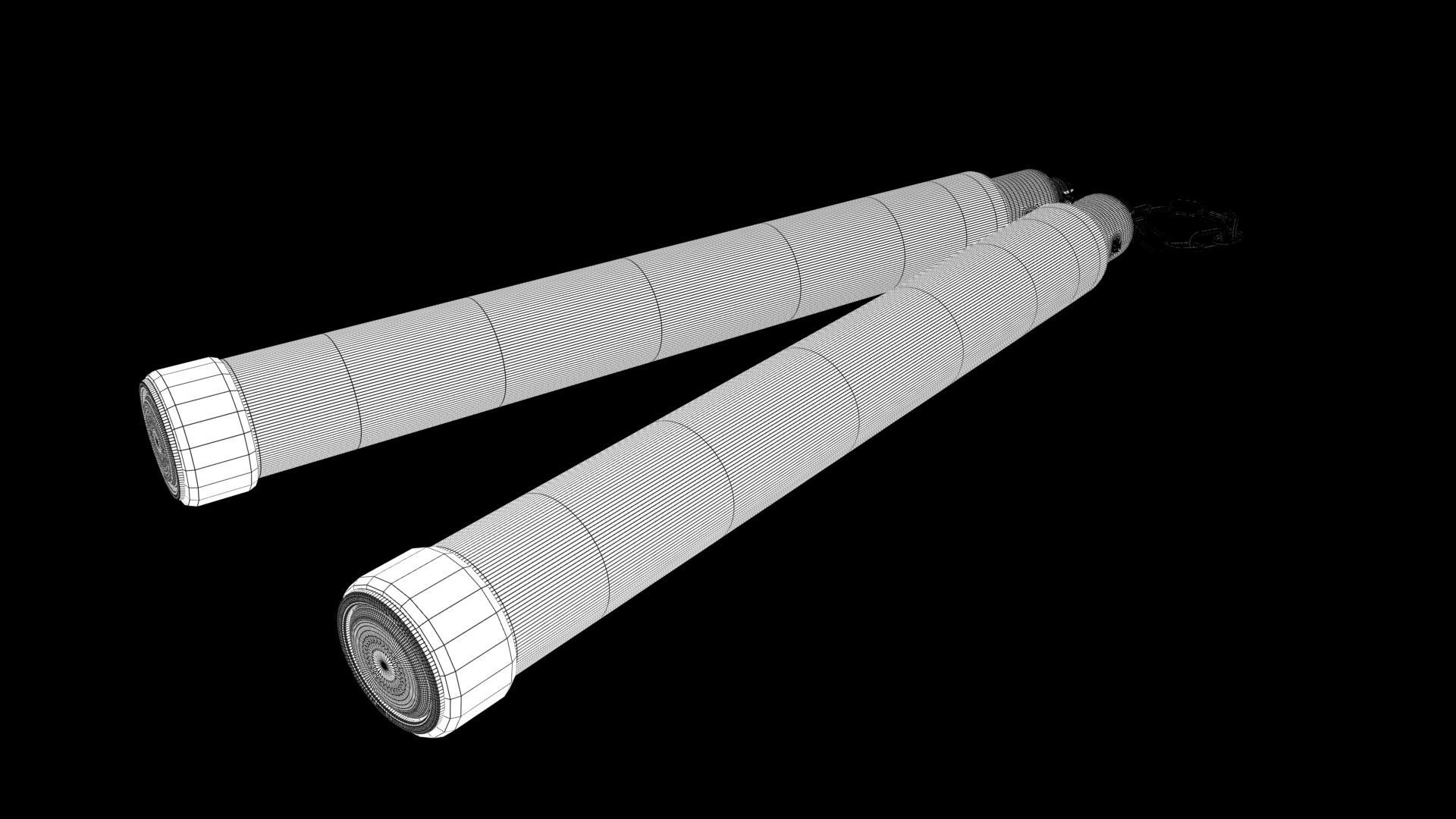 nunchucks pair of handcuffs 3D model_5