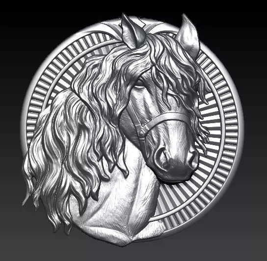 horse pendant 3D model_0