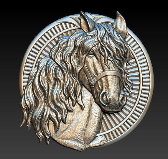 horse pendant 3D model_1