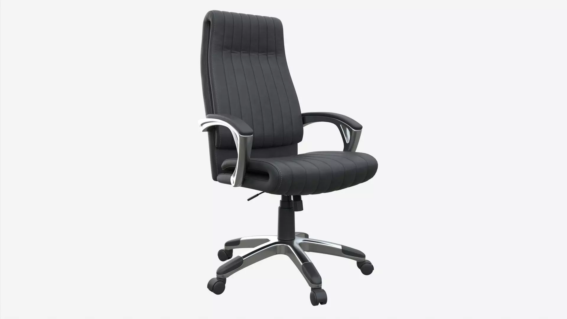 Office Chair with armrests and wheels 04 3D model