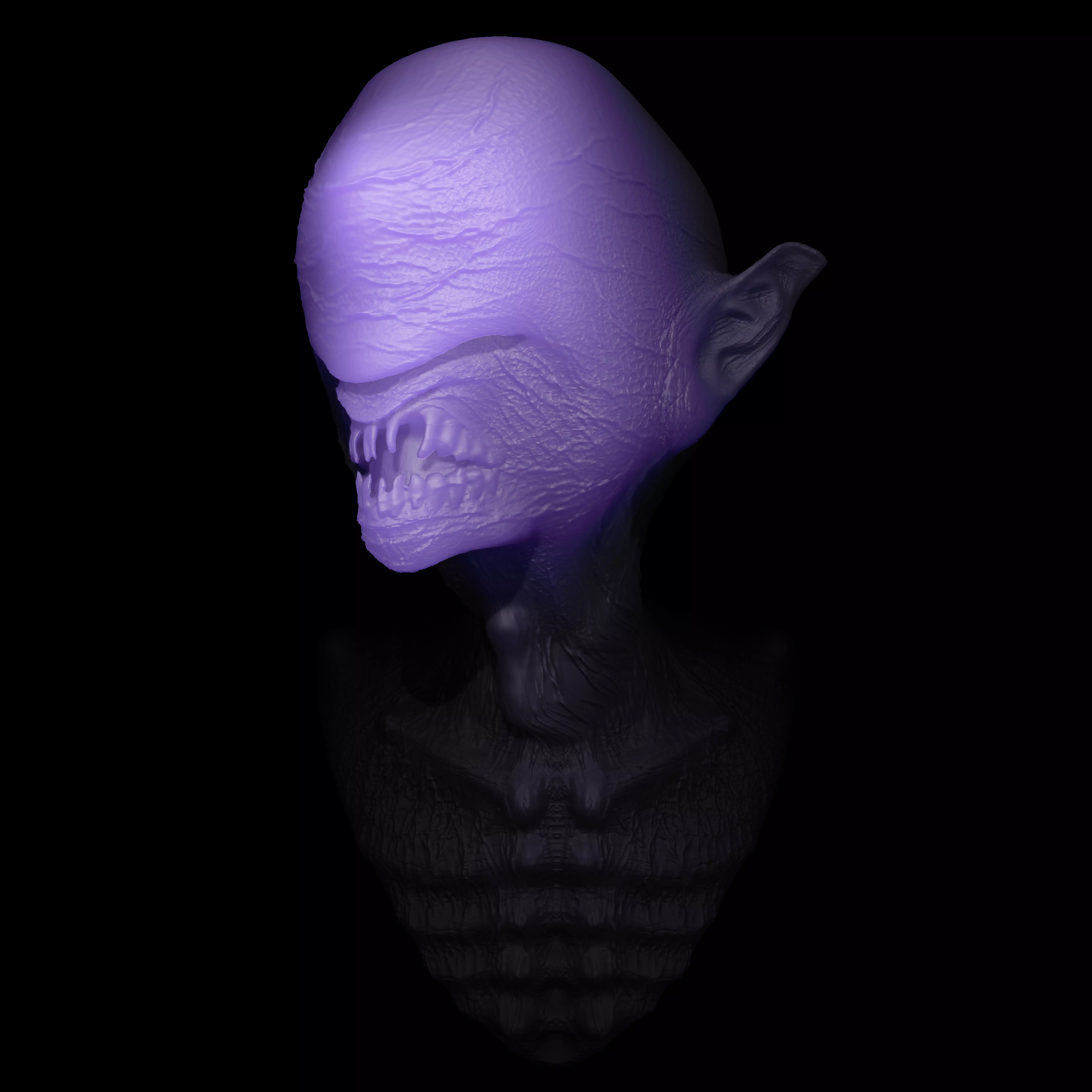 alien head Free 3D print model