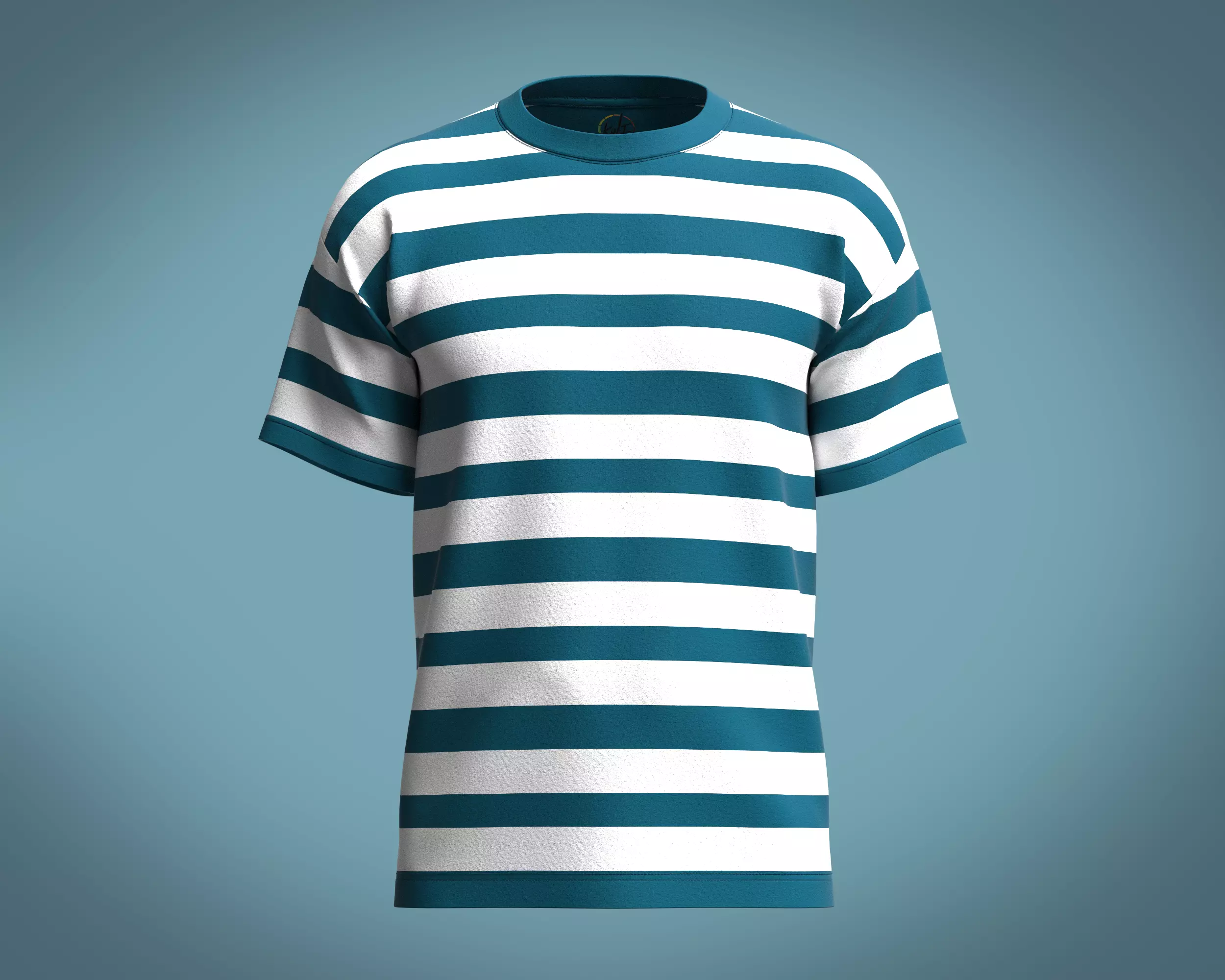 Stripe Rope Graphic-Tshirt 3D model_0