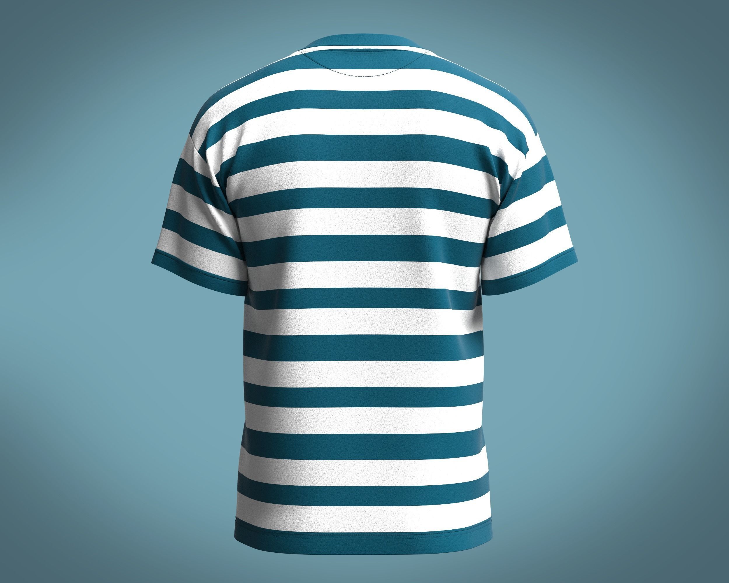 Stripe Rope Graphic-Tshirt 3D model_3