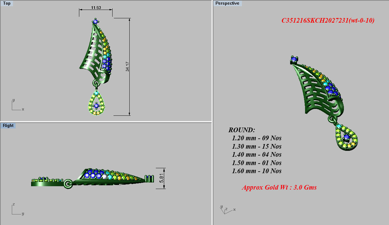 Women Pendants 3dm STL OBJ FBX Renders Details 3D print model_3