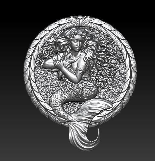 Mermaid pendant 3D model_1