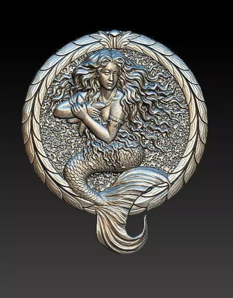 Mermaid pendant 3D model_0