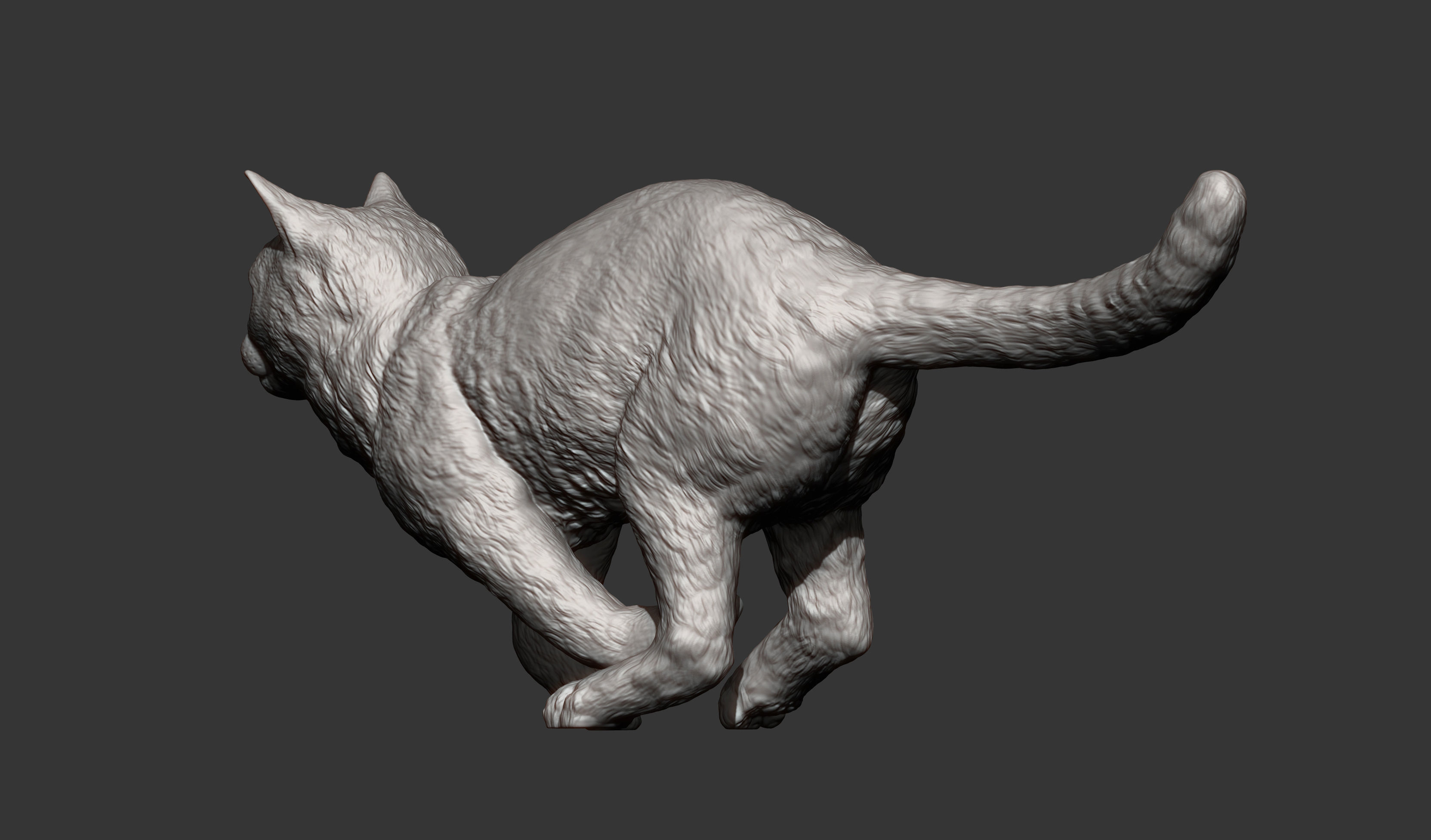 running cat 3D model 3D printable CGTrader
