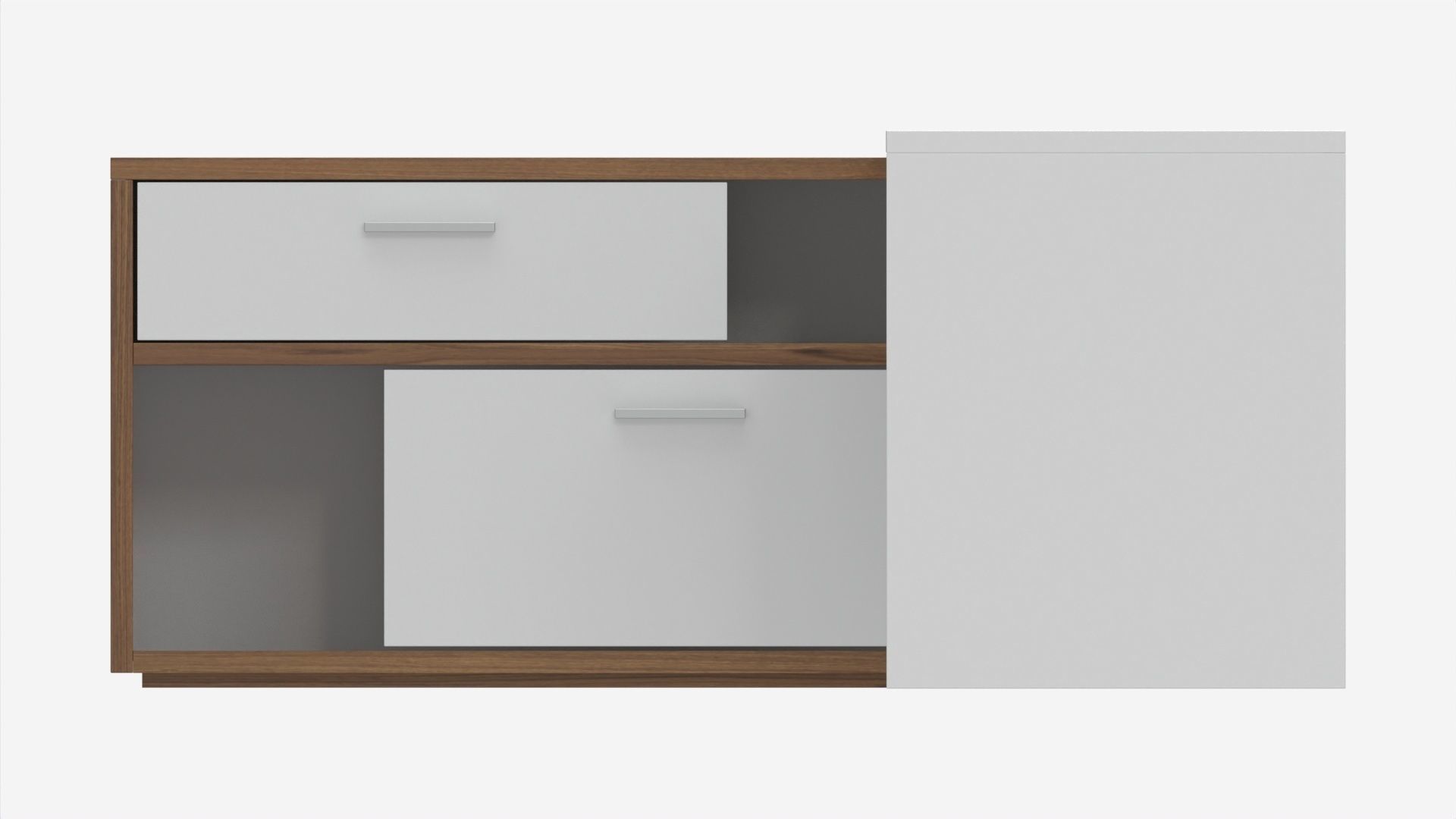 Office Desk L-shape 3D model_5