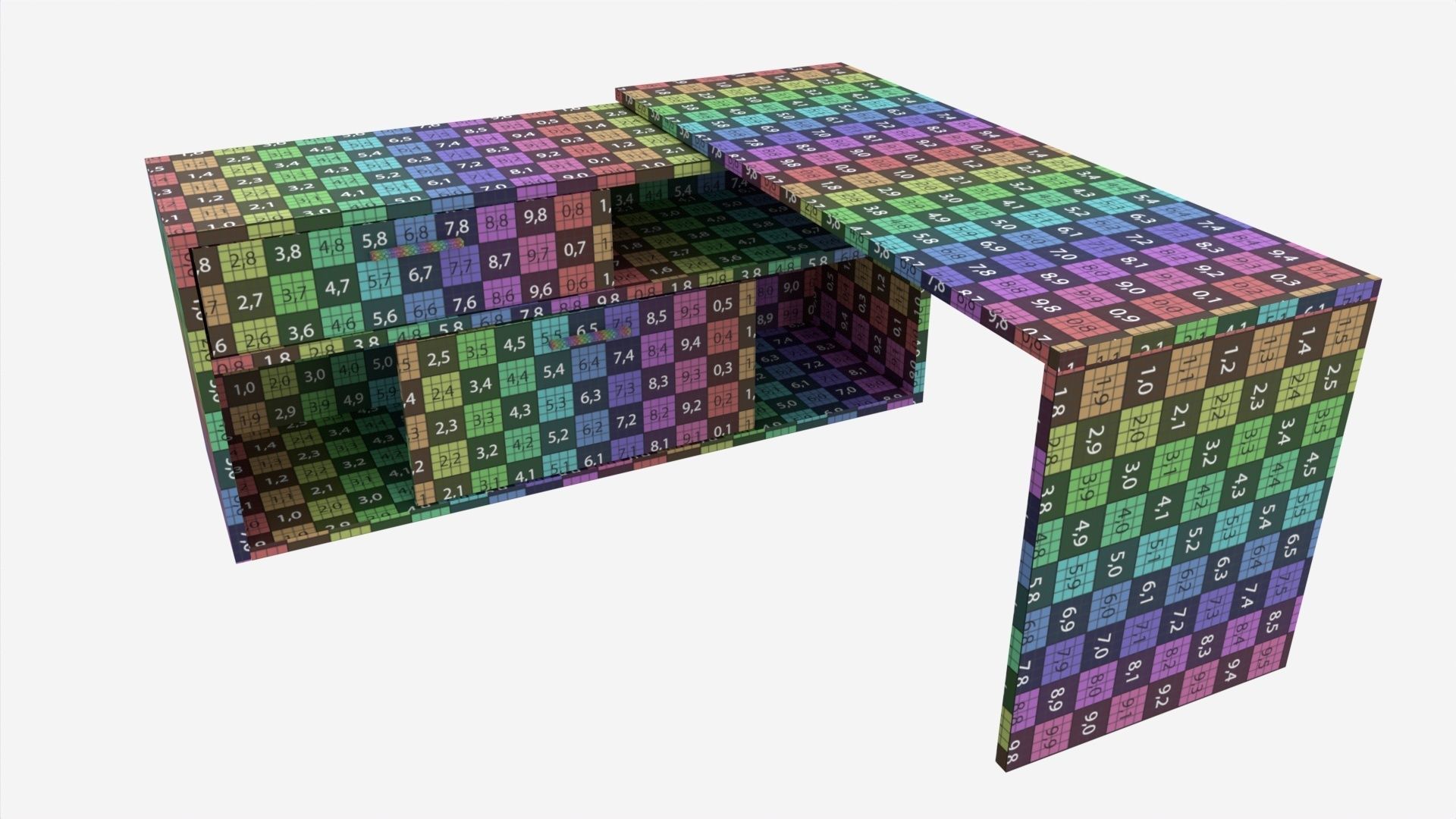 Office Desk L-shape 3D model_7