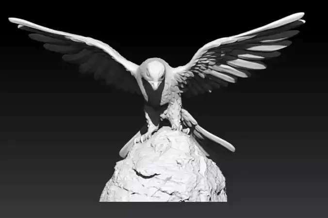 Falcon statue of bird 3D print model