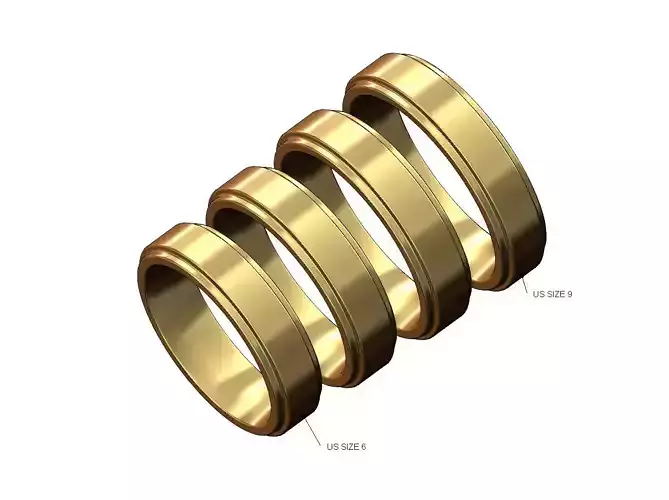 Simple stepped 5mm wide band US sizes 6to9