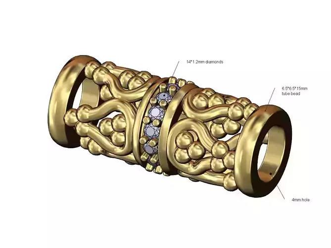 Diamond beaded crown charm and bracelet bead