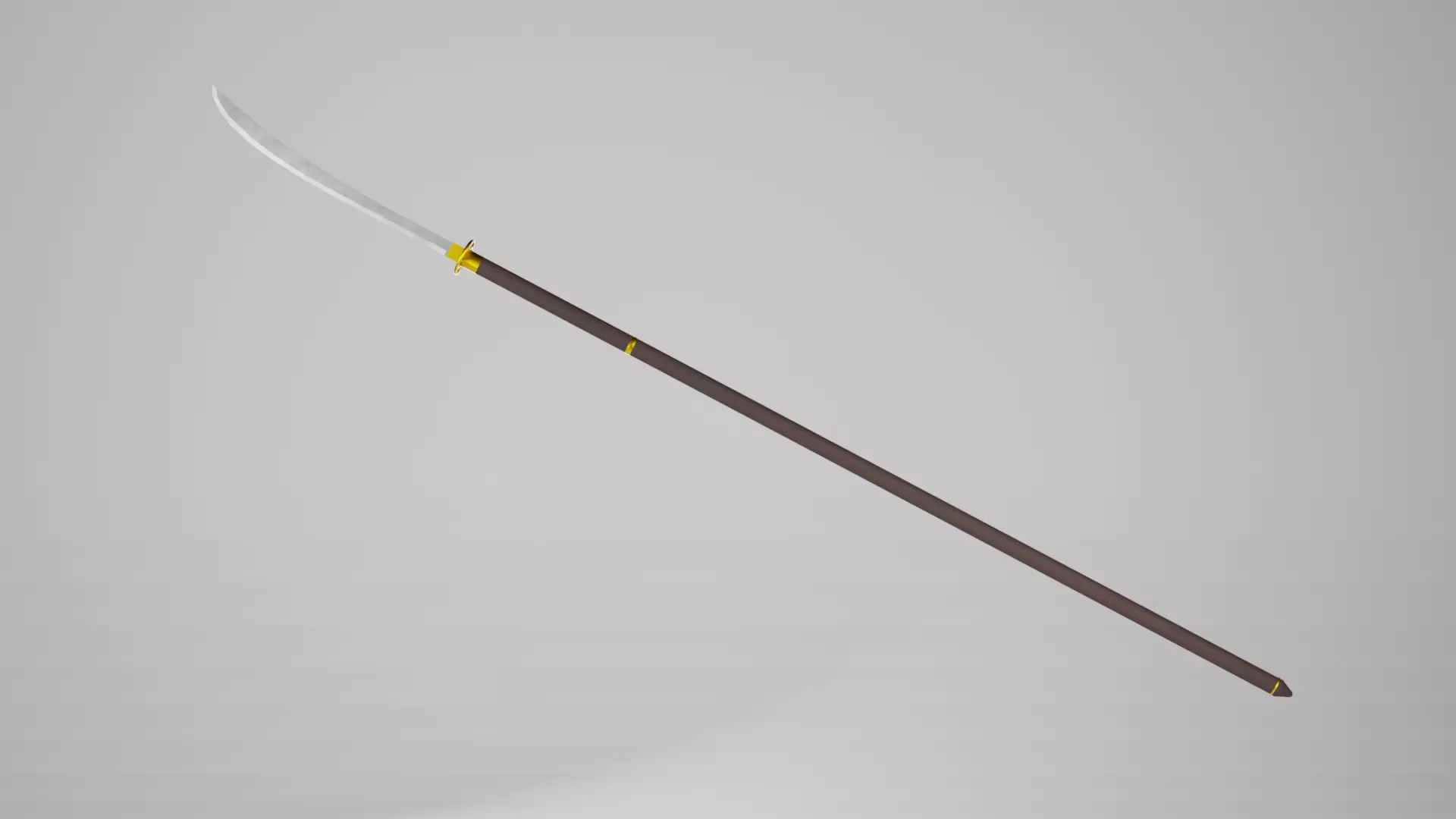 Naginata samurai sword Low-poly 3D model_0