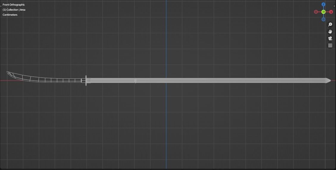 Naginata samurai sword Low-poly 3D model_5