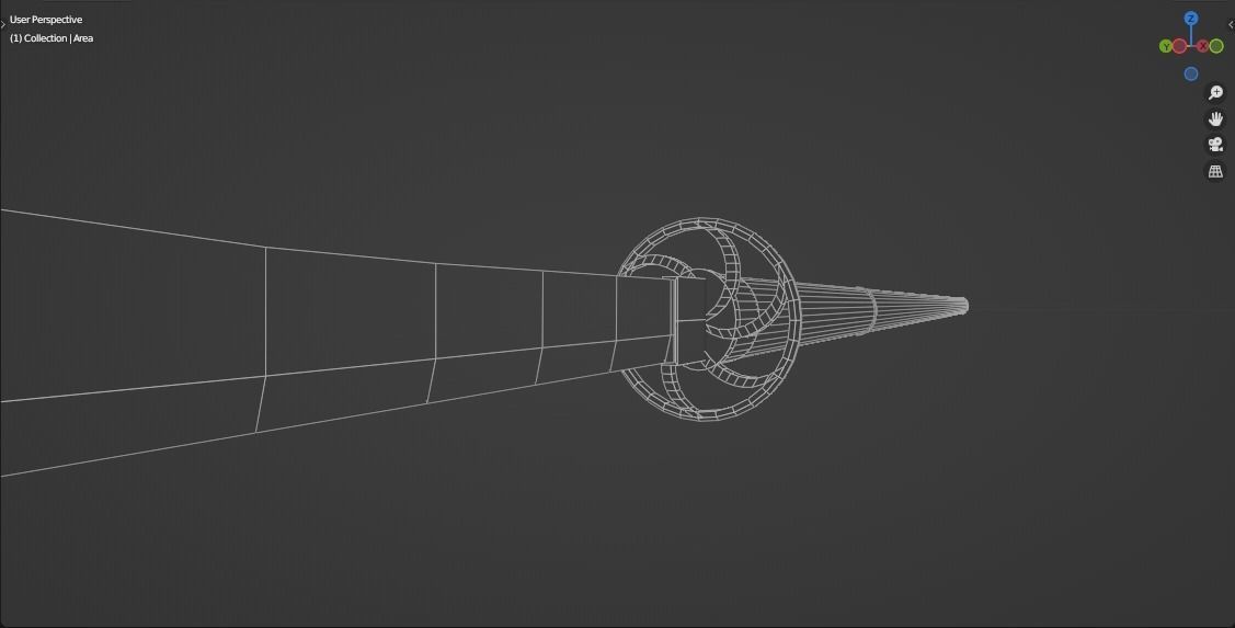 Naginata samurai sword Low-poly 3D model_6