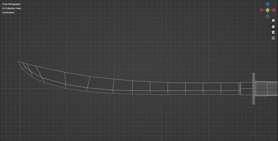 Naginata samurai sword Low-poly 3D model_8