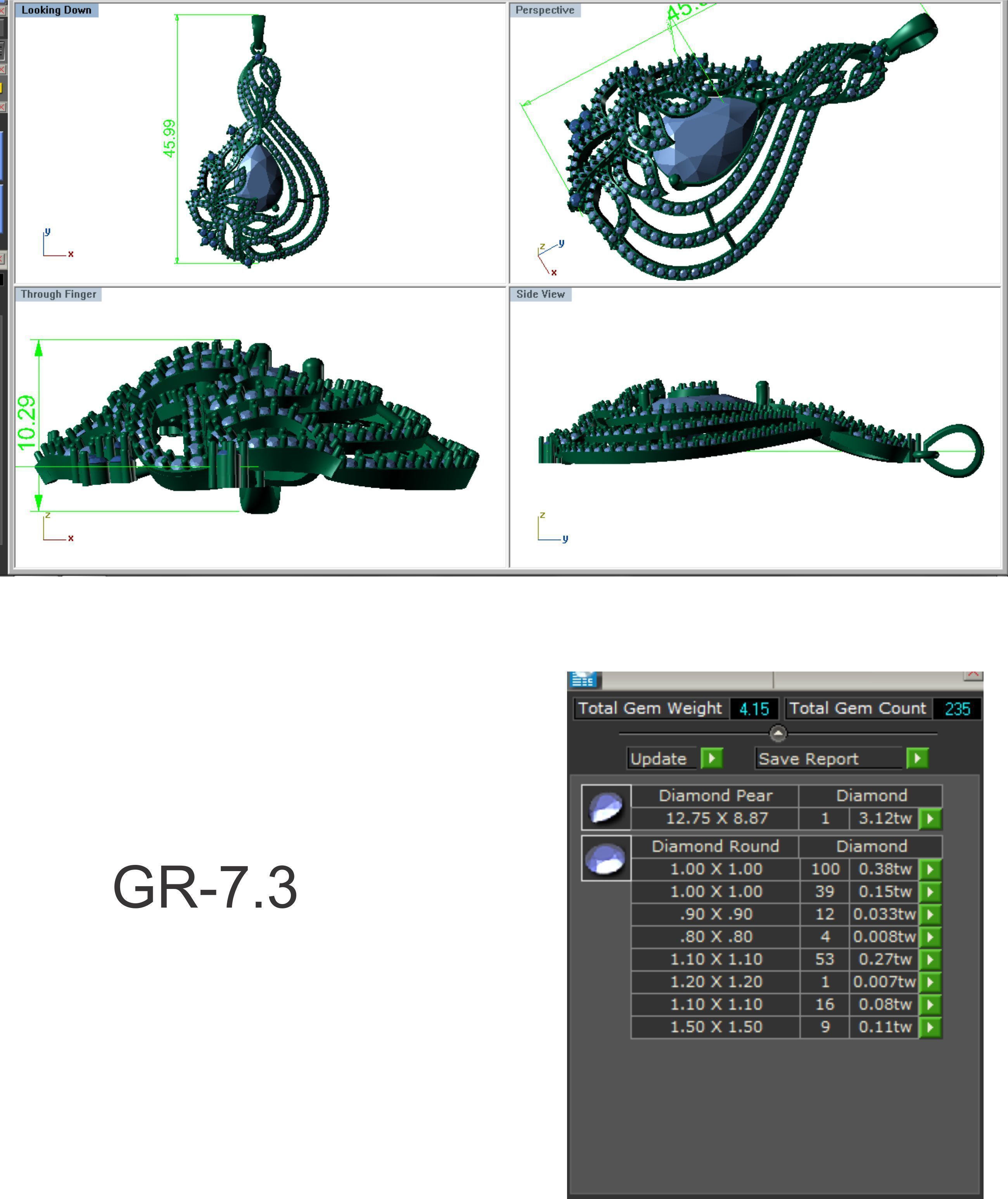 Women Pendants 3dm STL OBJ FBX Renders Details 3D print model_3