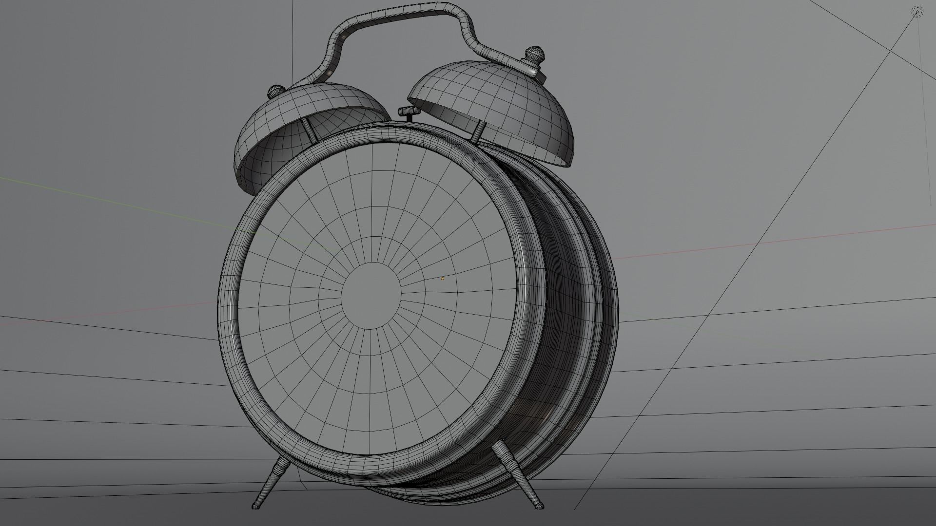 Old Alarm Clock Low-poly 3D model_3