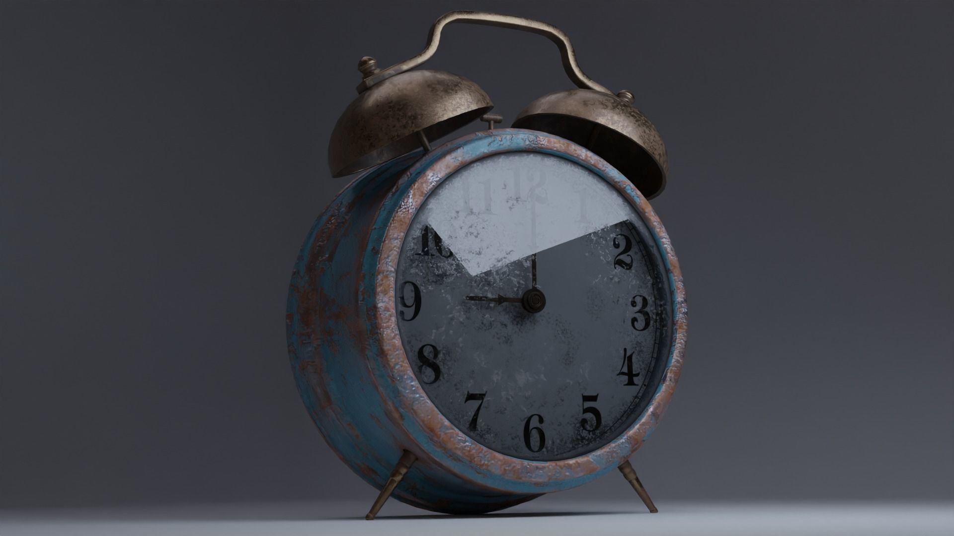 Old Alarm Clock Low-poly 3D model_1