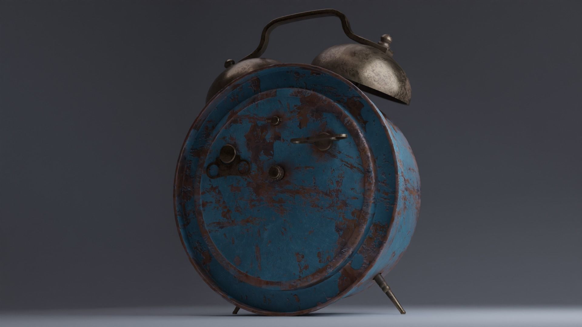 Old Alarm Clock Low-poly 3D model_2