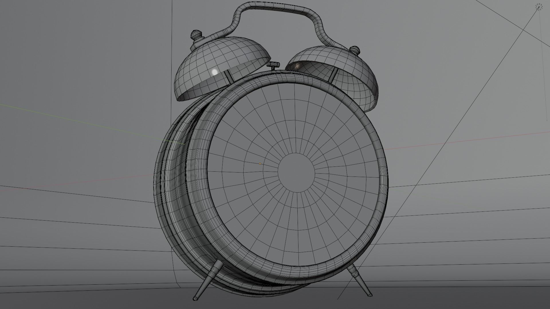 Old Alarm Clock Low-poly 3D model_4