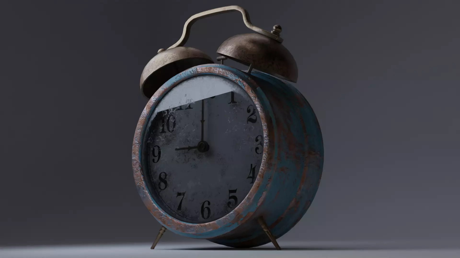 Old Alarm Clock Low-poly 3D model_0