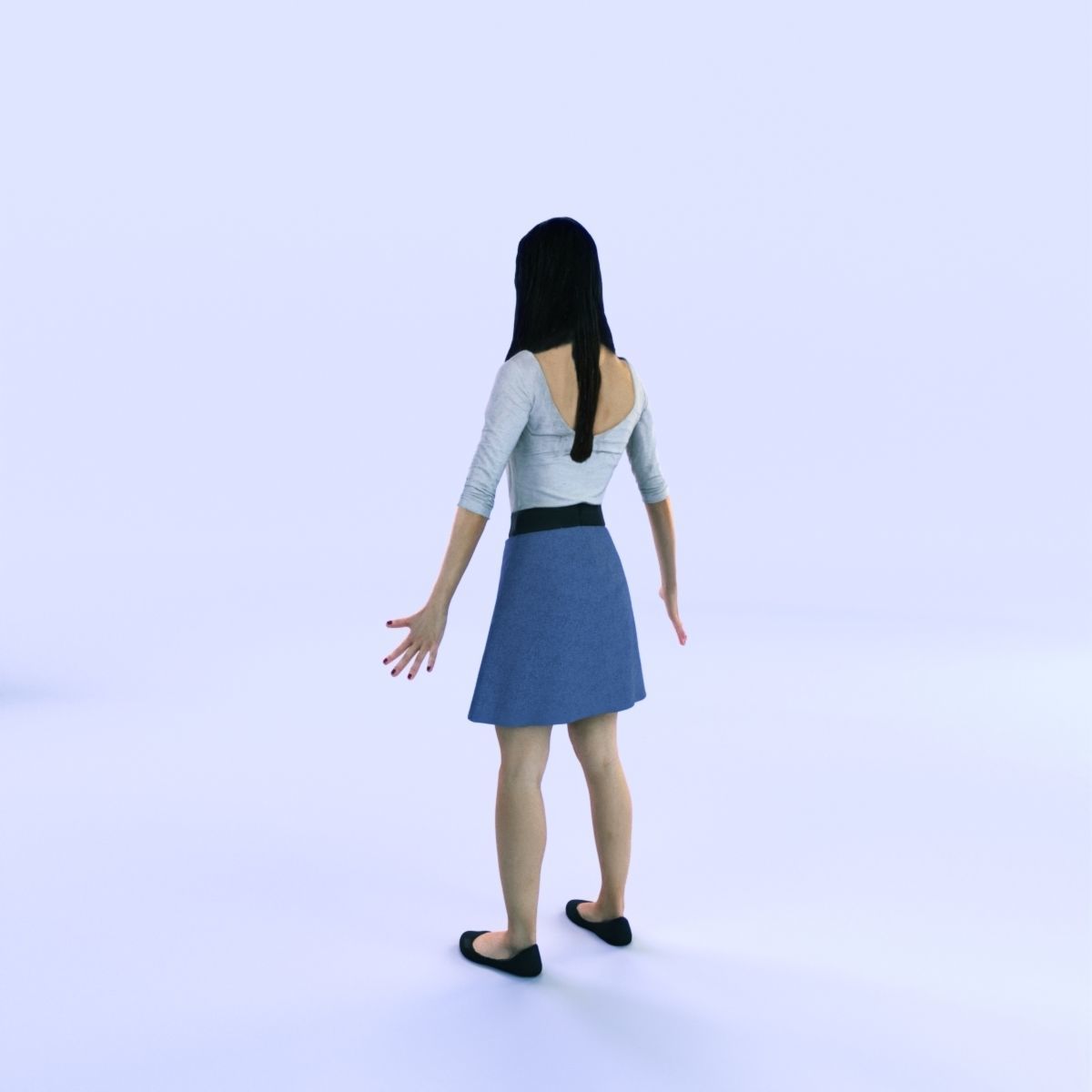 6X POSED 2X Animated Business Casual Elegant Rigged Asian woman 3D Model Collection_40