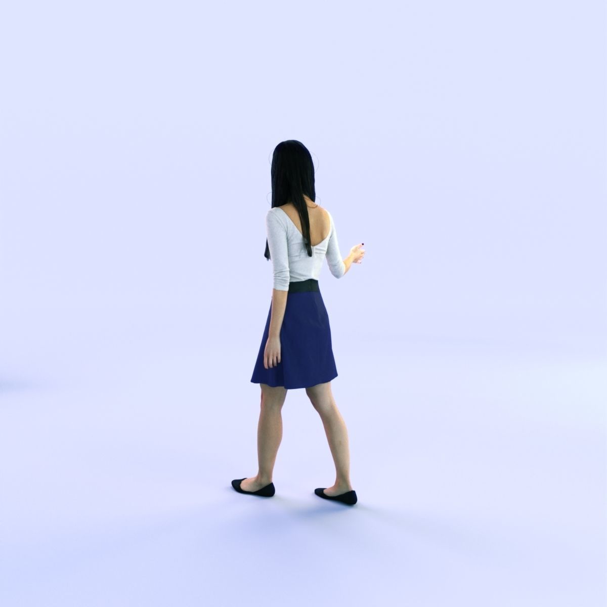 6X POSED 2X Animated Business Casual Elegant Rigged Asian woman 3D Model Collection_45
