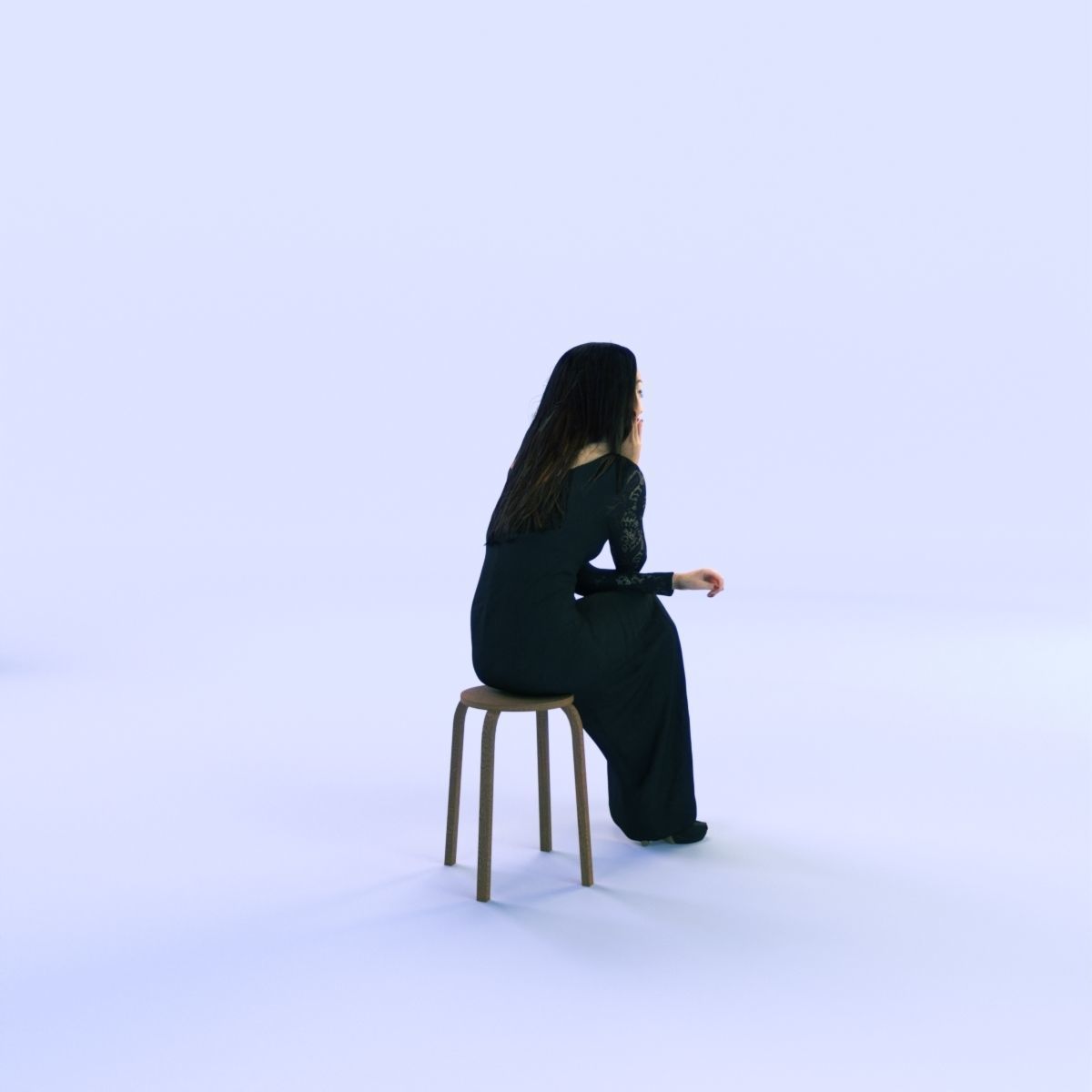 6X POSED 2X Animated Business Casual Elegant Rigged Asian woman 3D Model Collection_47