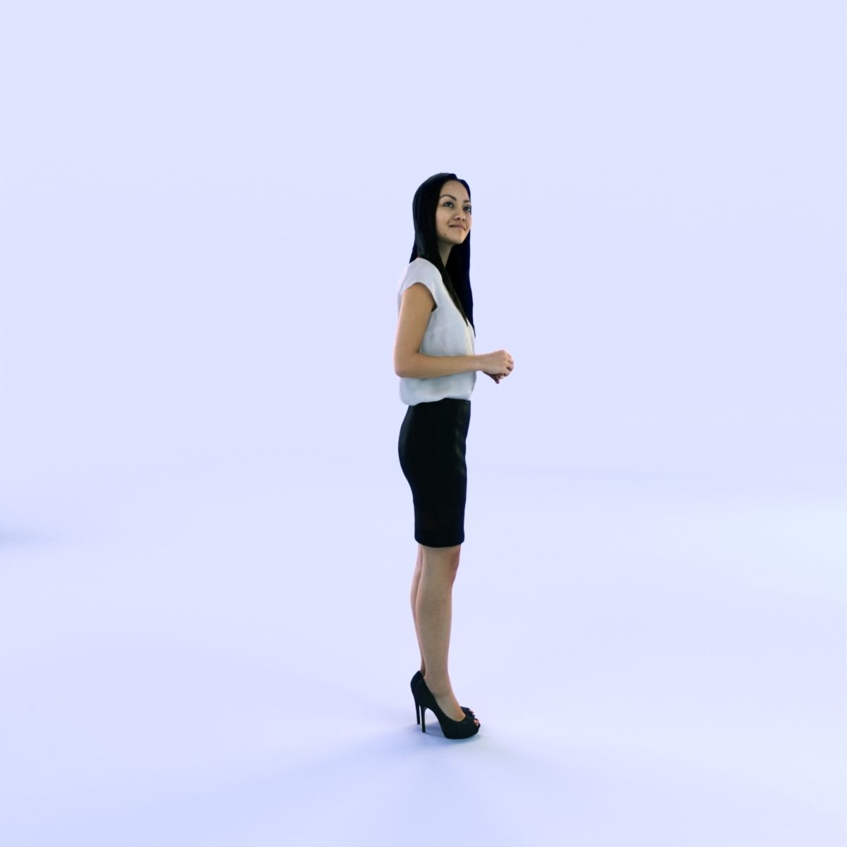 6X POSED 2X Animated Business Casual Elegant Rigged Asian woman 3D Model Collection_20
