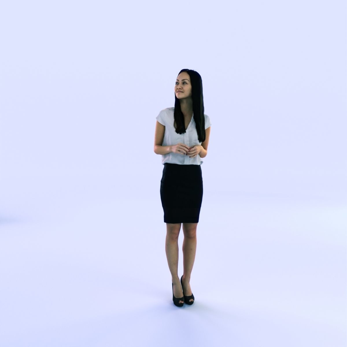 6X POSED 2X Animated Business Casual Elegant Rigged Asian woman 3D Model Collection_19