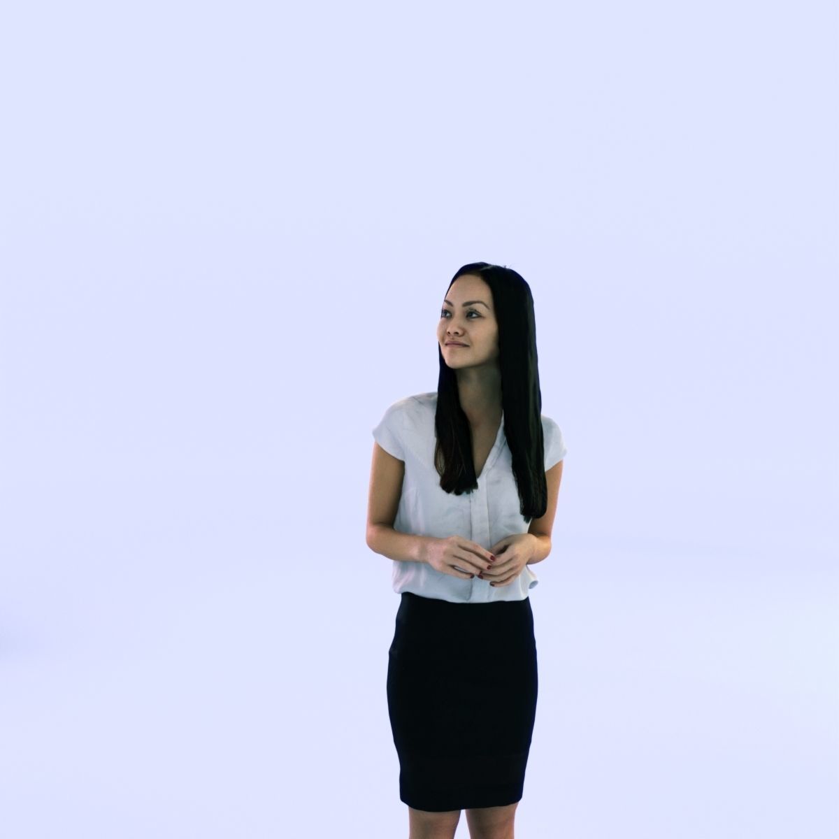 6X POSED 2X Animated Business Casual Elegant Rigged Asian woman 3D Model Collection_10