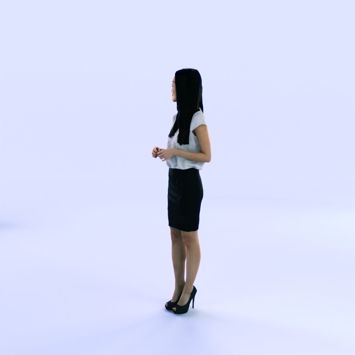 6X POSED 2X Animated Business Casual Elegant Rigged Asian woman 3D Model Collection_18