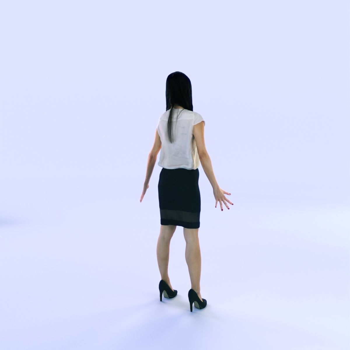 6X POSED 2X Animated Business Casual Elegant Rigged Asian woman 3D Model Collection_26