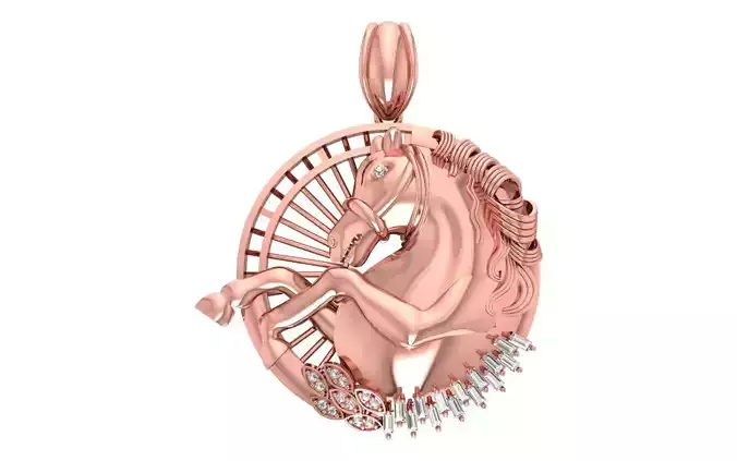 Horse Pendants 3dm STL OBJ FBX Renders Details 3D print model