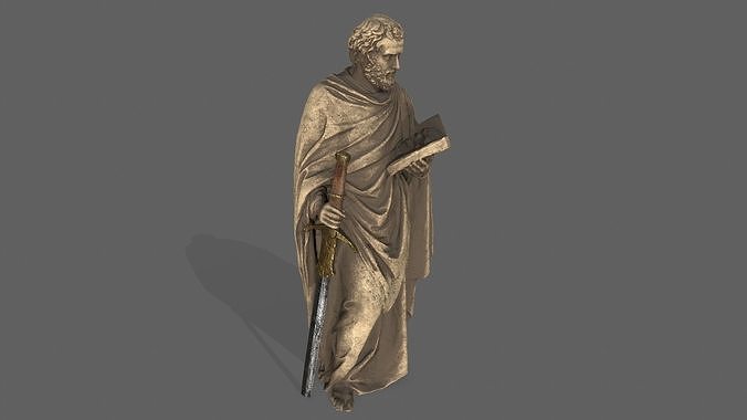 Old Man Statue Low-poly 3D model