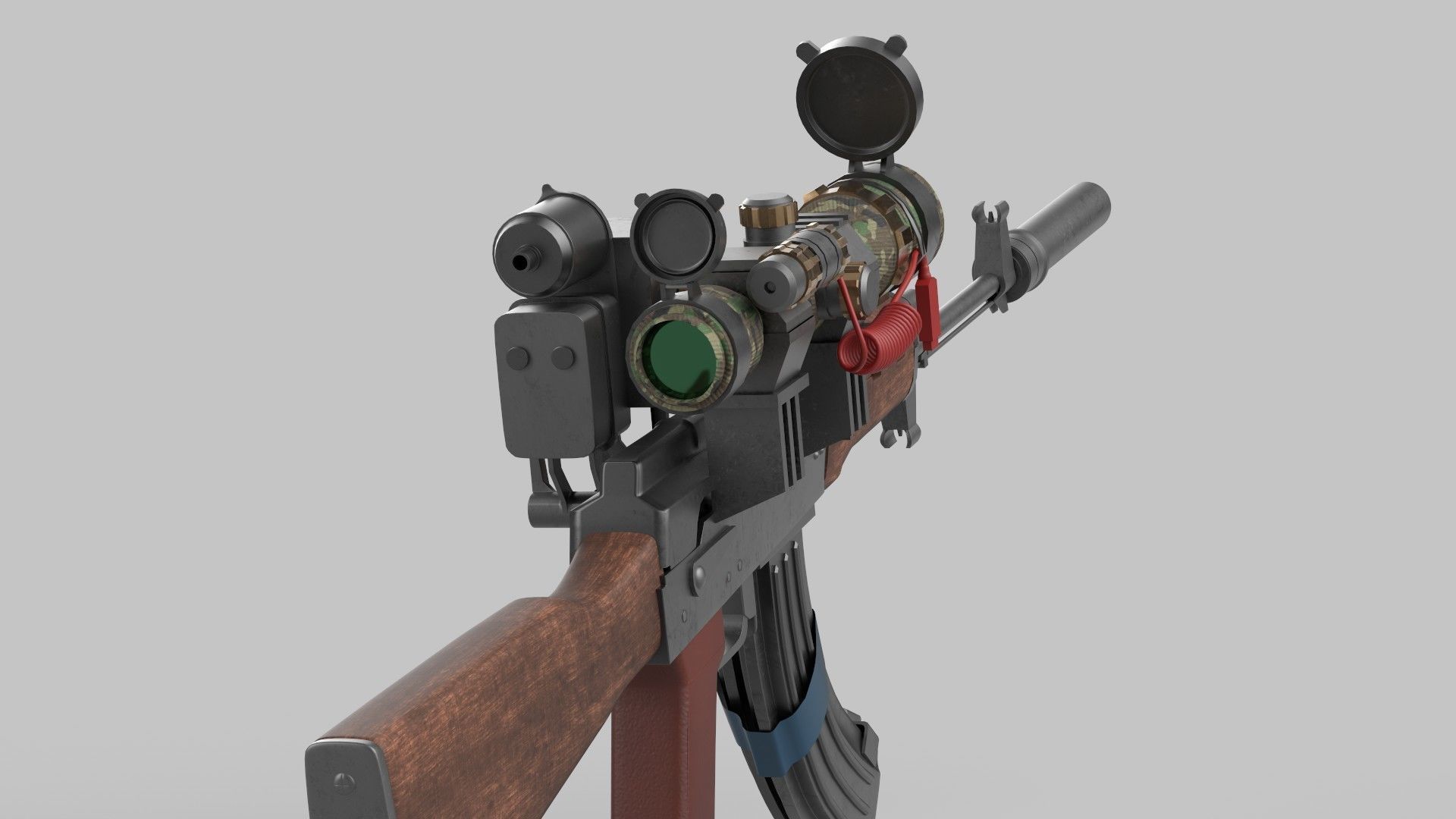 sniper rifle Low-poly 3D model_2