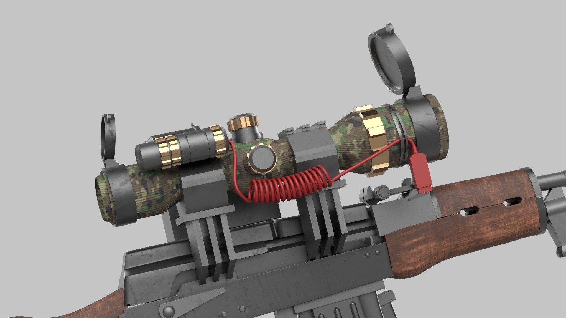 sniper rifle Low-poly 3D model_3