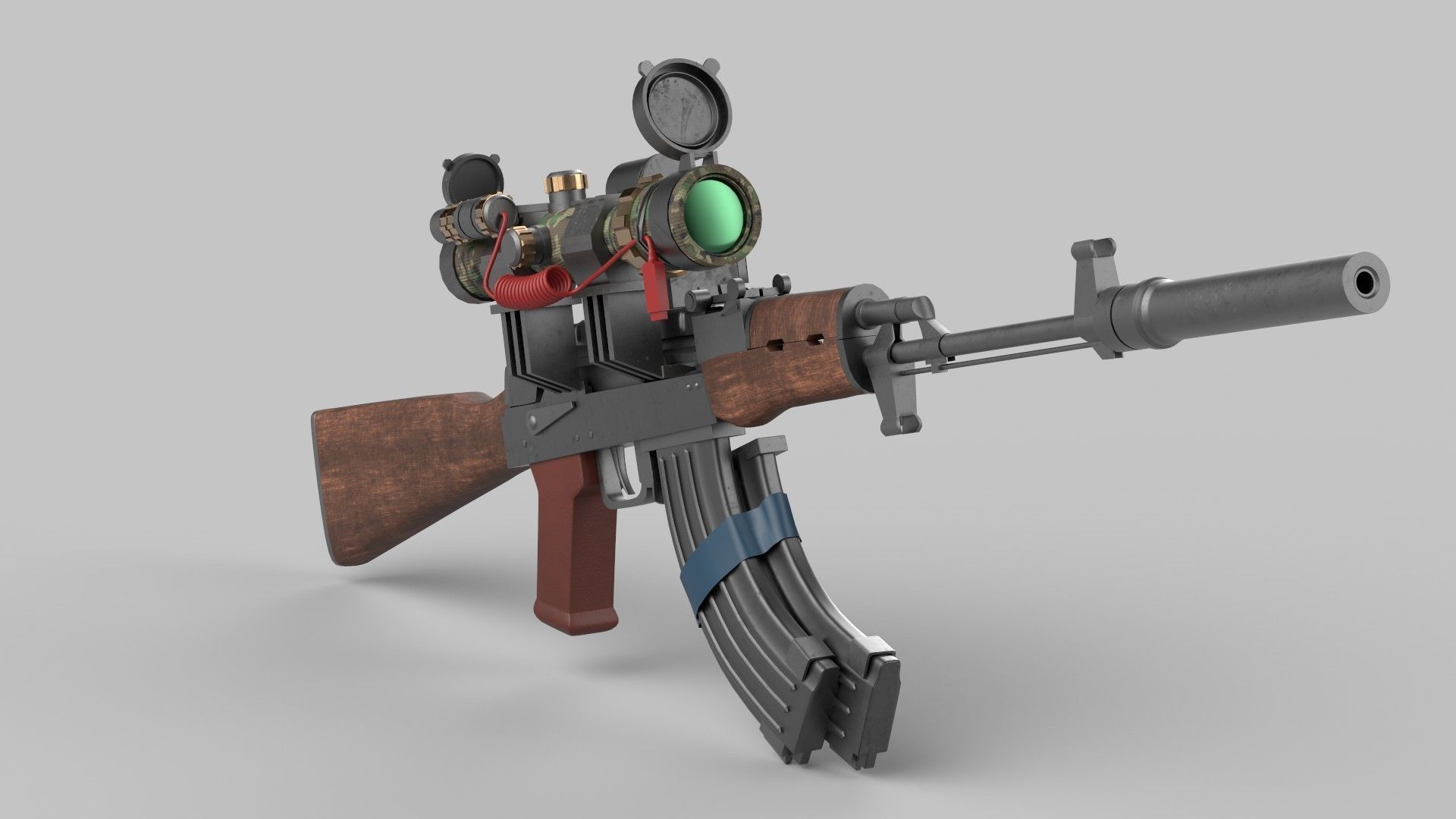 sniper rifle Low-poly 3D model_1