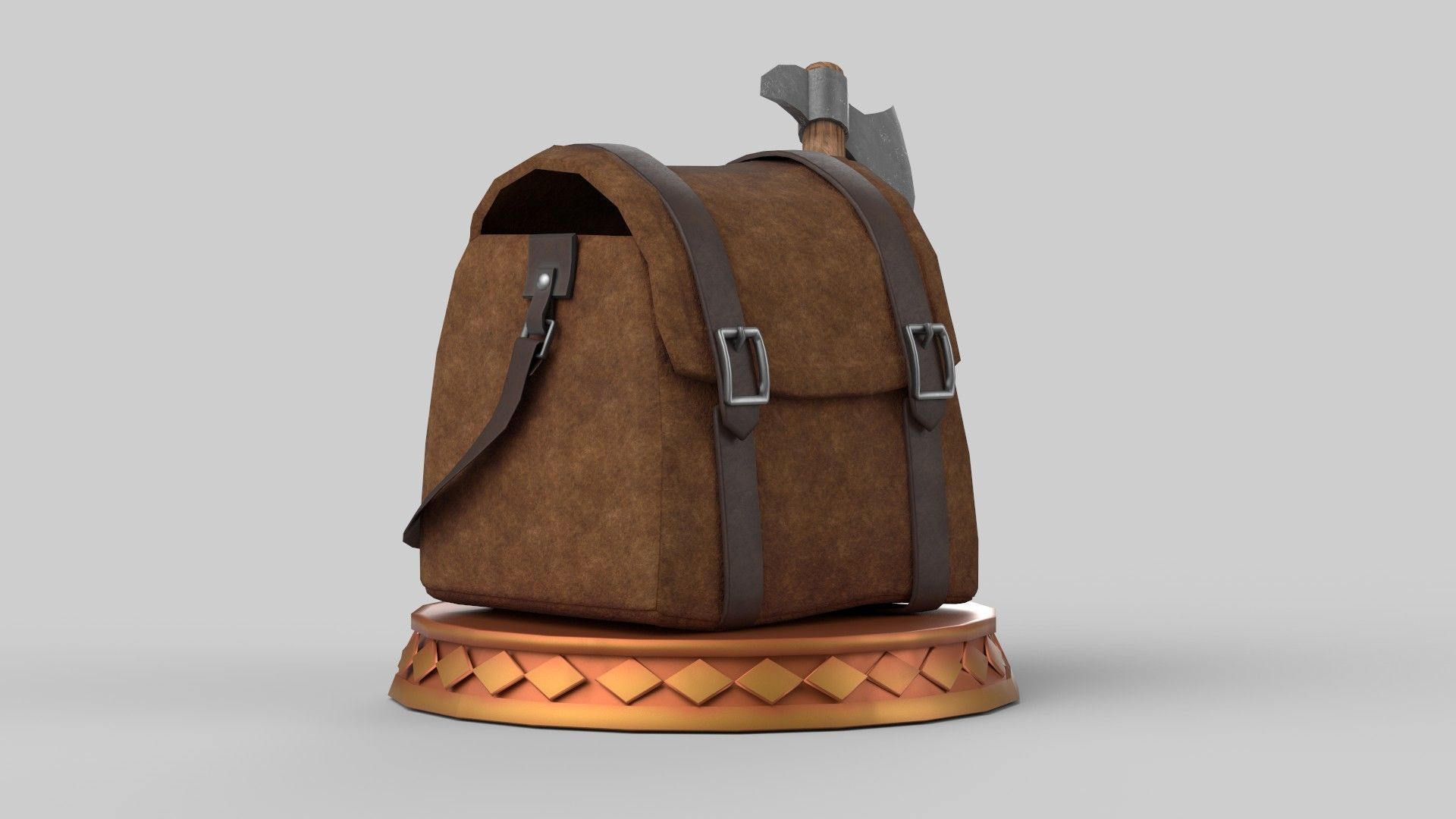 stylized bag Low-poly 3D model_4