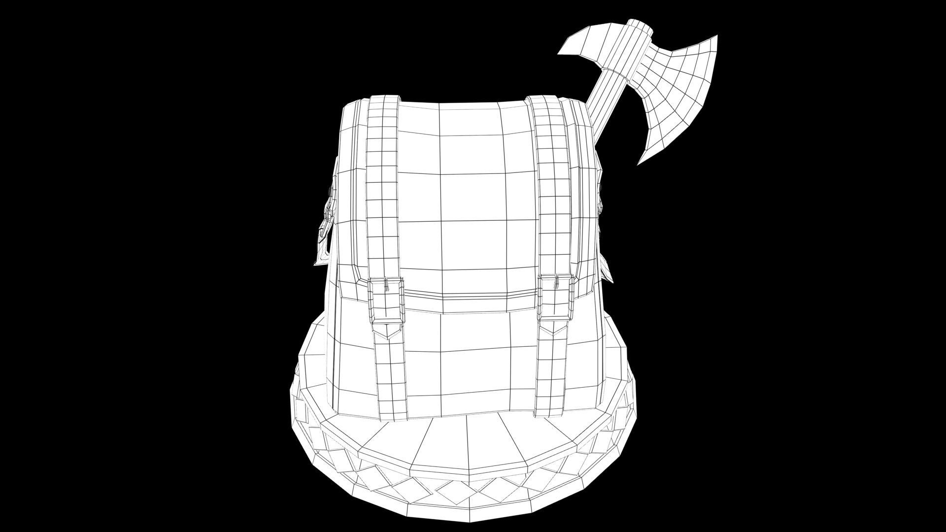 stylized bag Low-poly 3D model_9