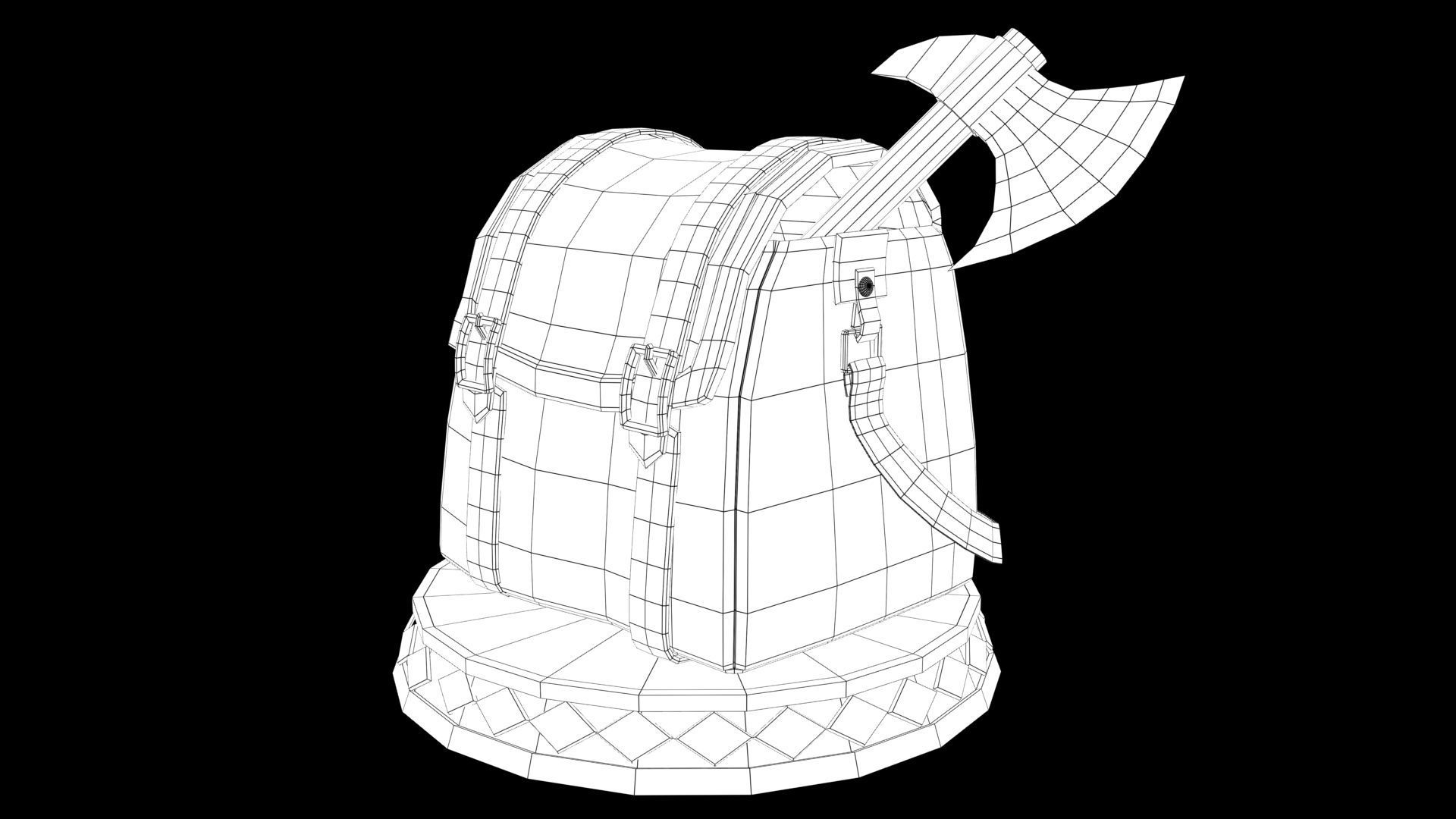 stylized bag Low-poly 3D model_7