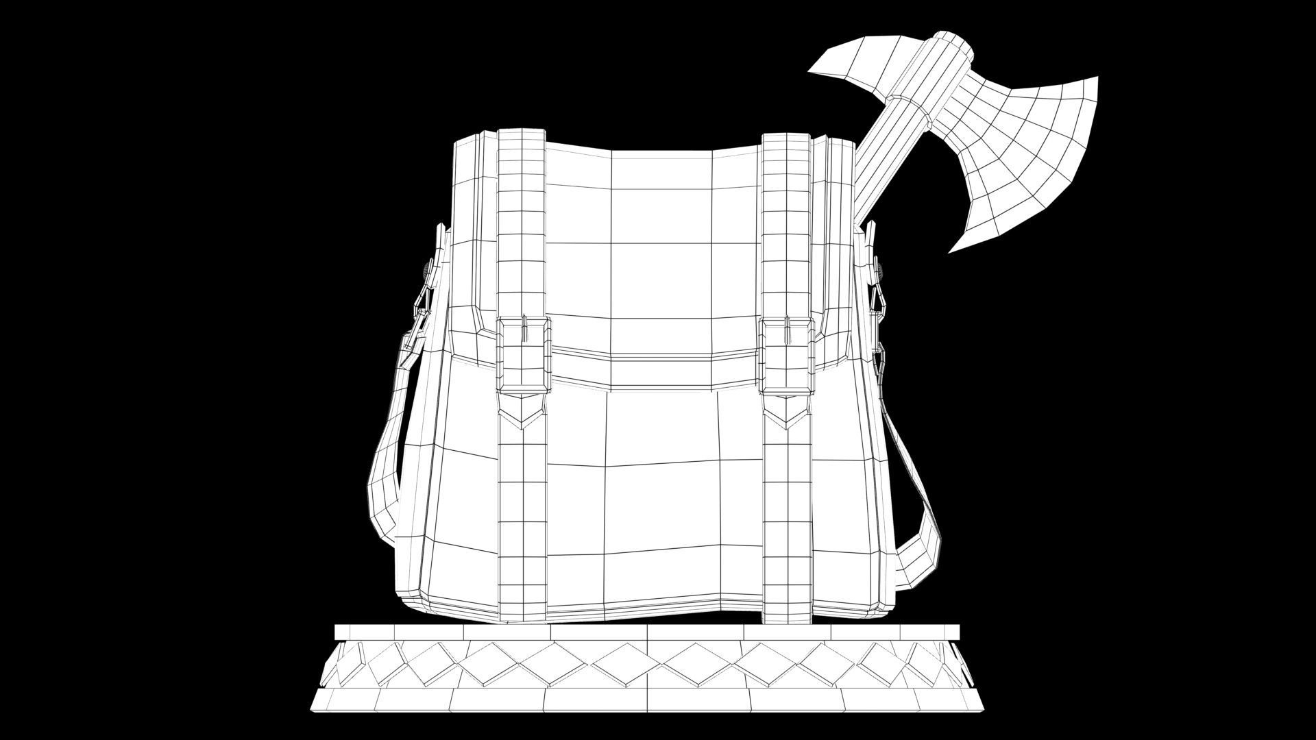 stylized bag Low-poly 3D model_5