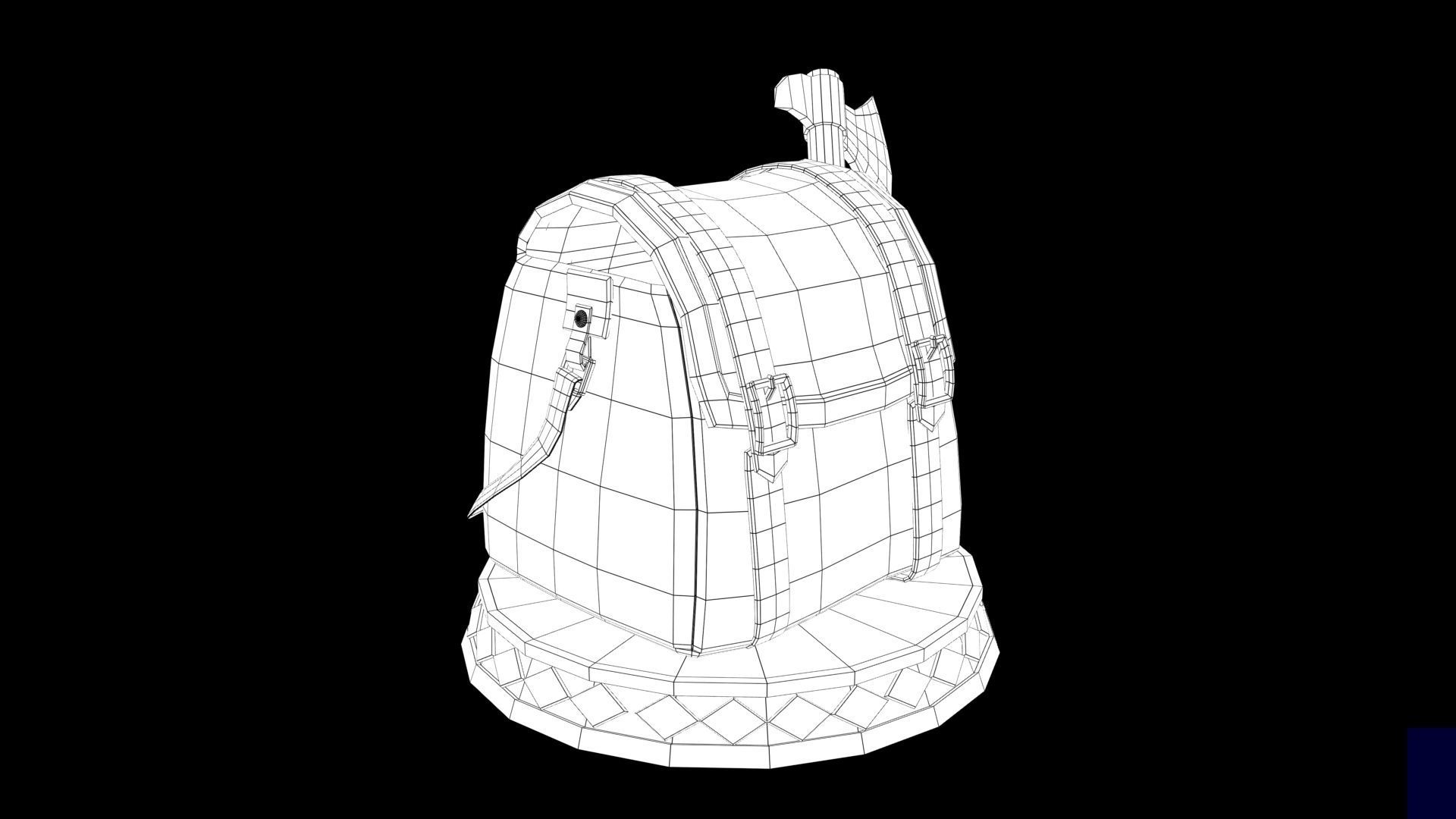 stylized bag Low-poly 3D model_8