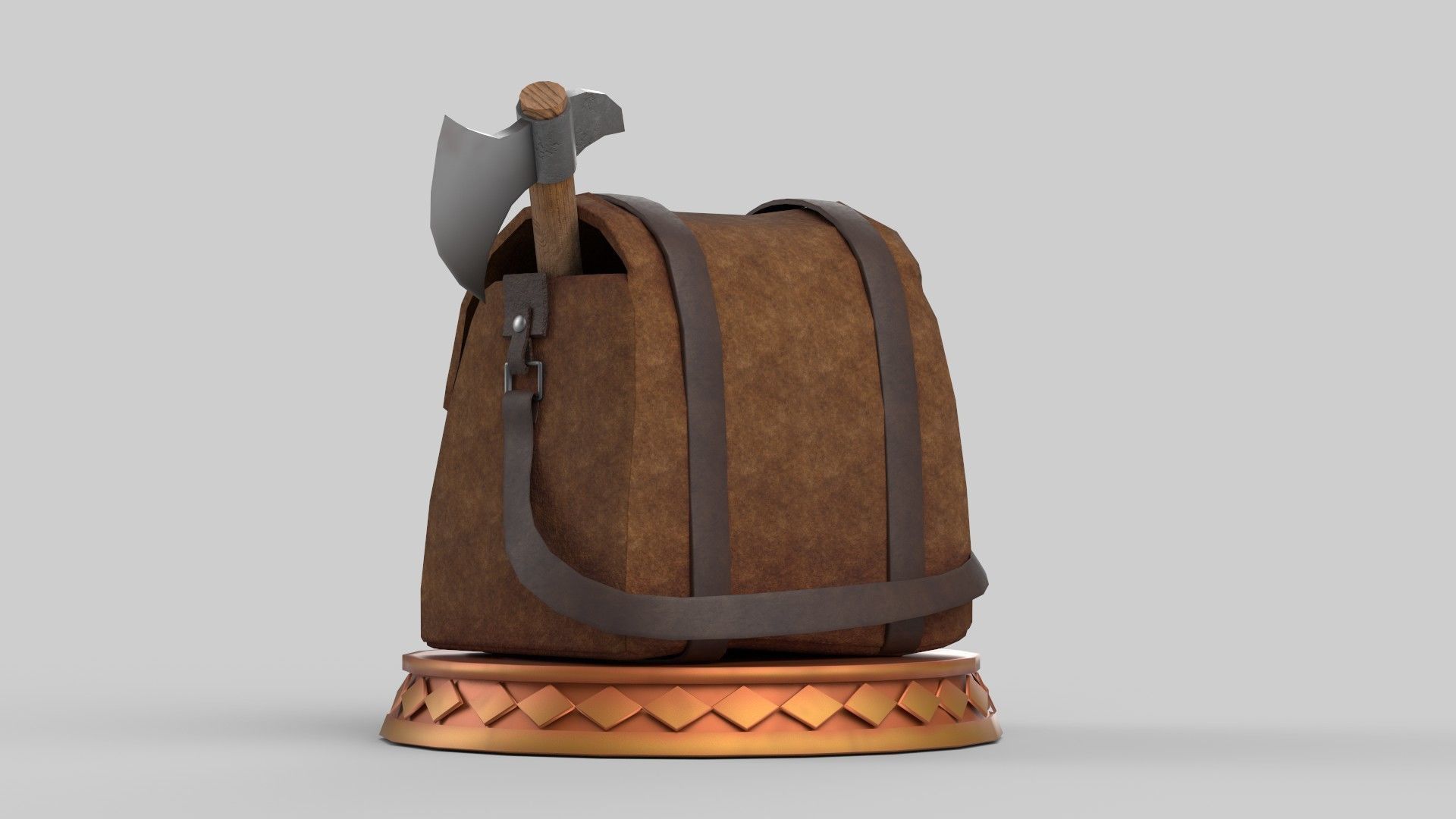 stylized bag Low-poly 3D model_2
